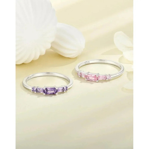 925  Sterling Silver Wedding Band for Women - Personalized 5 Created Rings - Picture 3 of 3